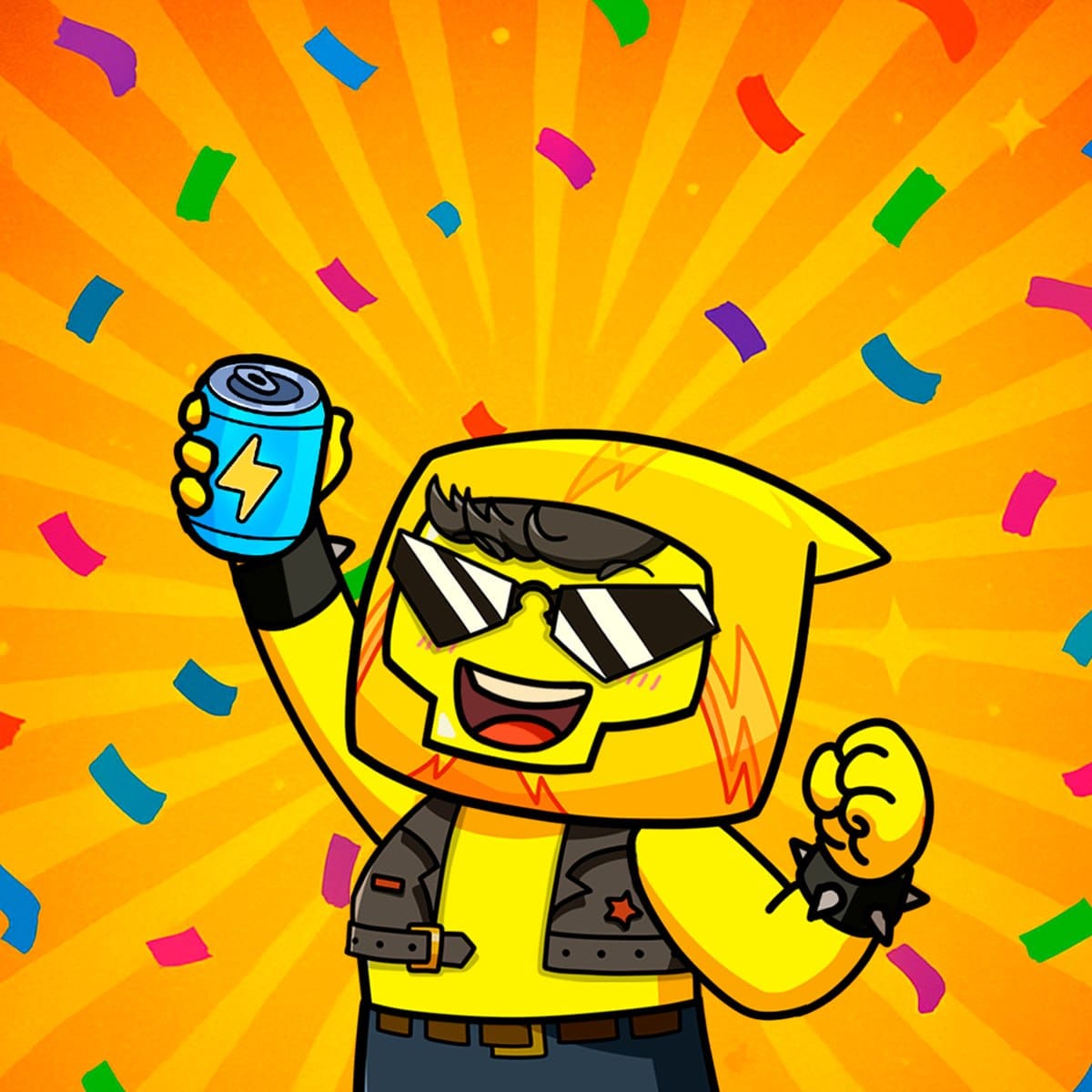 Boinker celebrates with confetti